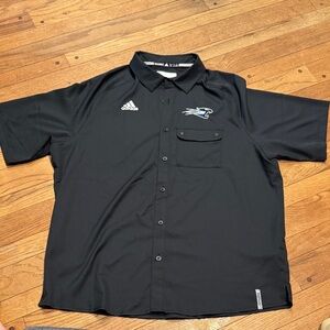Adidas Black Carolina Panthers NFL Button Down Shirt NWOT